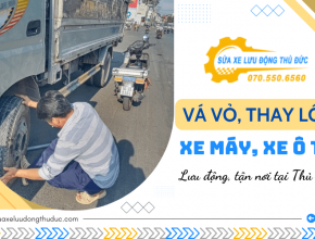 Vá vỏ, thay lốp xe lưu động xe máy và ôtô tại Thủ Đức